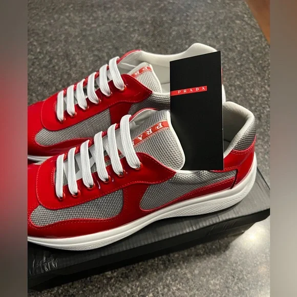 Prada American Cup Red Mens Us Mens Size 9 - Picture 10 of 13